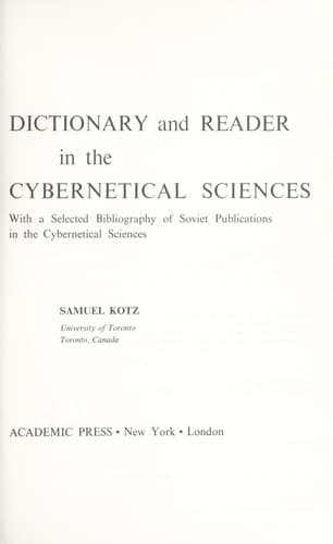 Tapa de Russian-English dictionary and reader in the cybernetical sciences