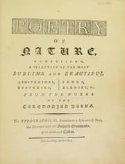 Tapa de Poetry of nature, comprising, a selection of the most sublime and beautiful apostrophes, histories, songs, elegies, from the works of the Caledonian bards. The typographical execution in a style entirely new, and decorated with the superb ornaments, of the celebrated Caxton
