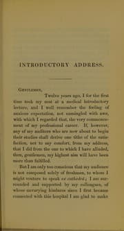 Tapa de An introductory lecture delivered at the Westminster Hospital on the occasion of the opening of the medical session, October 1, 1863