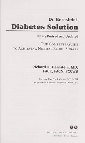 Tapa de Dr. Bernstein's diabetes solution