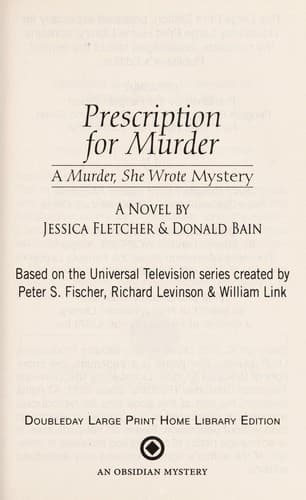 Tapa de Prescription for murder