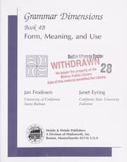 Tapa de Grammar Dimensions Book 3A: Form, Meaning, and Use