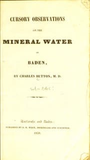 Tapa de Cursory observations on the mineral water of Baden
