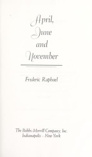 Tapa de April, June, and November