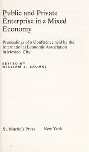 Tapa de Public and private enterprise in a mixed economy