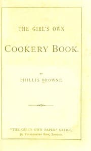 Tapa de The girl's own cookery book