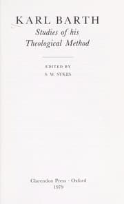 Tapa de Karl Barth, studies of his theological method