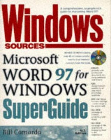 Tapa de Windows sources Microsoft Word 97 for Windows superguide