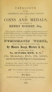Tapa de Catalogue of the extensive and valuable cabinet of coins and medals