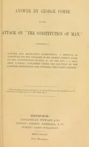 Tapa de Answer by George Combe to the attack on "The constitution of man,", contained in "Nature and Revelation harmonious ... by the Rev. C.J. Kennedy, Paisley."