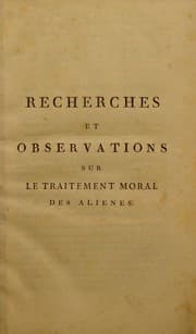 Tapa de Recherches et observations sur le traitement moral des ali©♭n©♭s