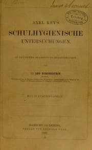 Tapa de Axel Key's Schulhygienische untersuchungen
