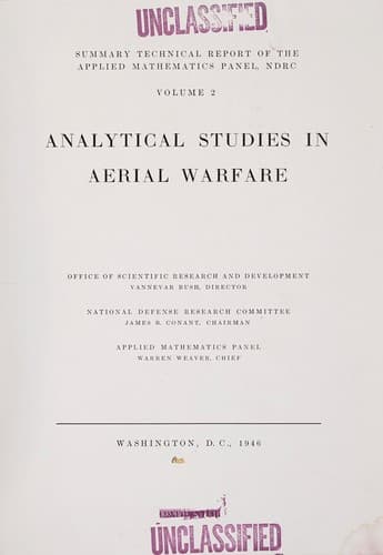 Tapa de Analytical studies in aerial warfare