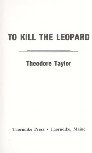 Tapa de To kill the leopard