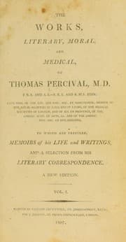 Tapa de The works, literary, moral, and medical of Thomas Percival