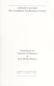 Tapa de Complete posthumous poetry