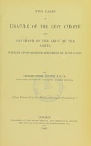 Tapa de Two cases of ligature of the left carotid for aneurysm of the arch of the aorta