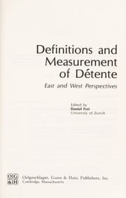 Tapa de Definitions and measurement of détente
