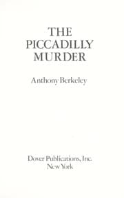 Tapa de The Piccadilly Murder