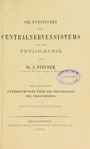 Tapa de Die functionen des centralnervensystems und ihre phylogenese