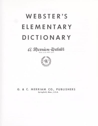 Tapa de Webster's elementary dictionary