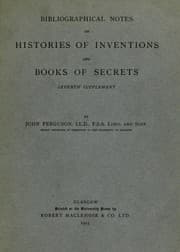 Tapa de Bibliographical notes on histories of inventions and books of secrets
