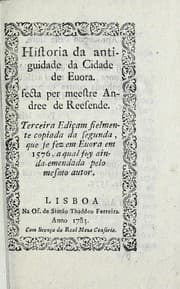 Tapa de Historia da antiguidade da cidade de Euora