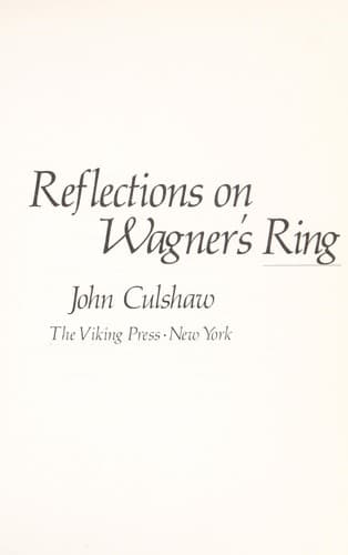 Tapa de Reflections on Wagner's Ring