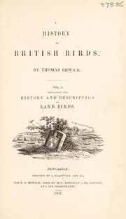 Tapa de History of British birds. The figures engraved on wood