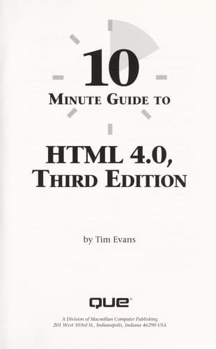 Tapa de 10 minute guide to HTML