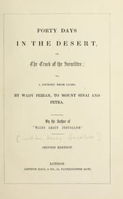 Tapa de Forty days in the desert, on the track of the Israelites