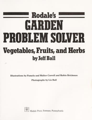 Tapa de Rodale's garden problem solver