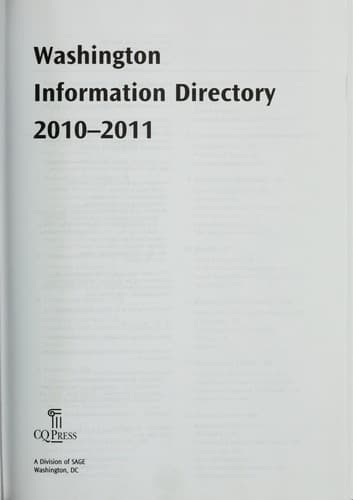 Tapa de Washington information directory, 2010-2011