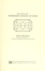 Tapa de Van Nostrand's standard catalog of gems