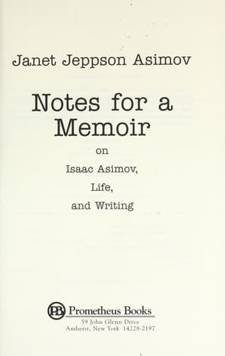 Tapa de Notes for a memoir