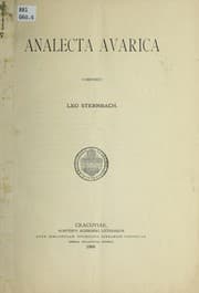 Tapa de Analecta Avarica