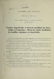 Tapa de Tension superficielle et pouvoir mouillant des insecticides et fongicides