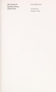 Tapa de The genesis of quantum theory (1899-1913)