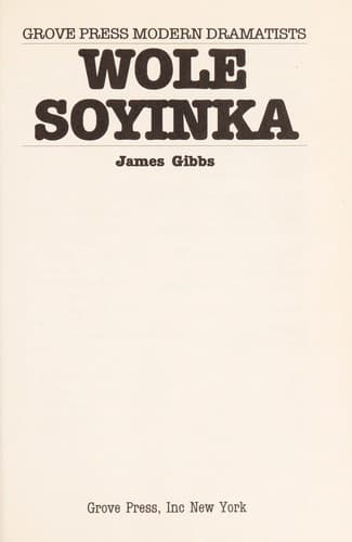 Tapa de Wole Soyinka