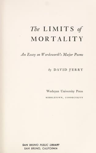 Tapa de The limits of mortality