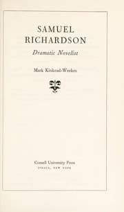 Tapa de Samuel Richardson; dramatic novelist
