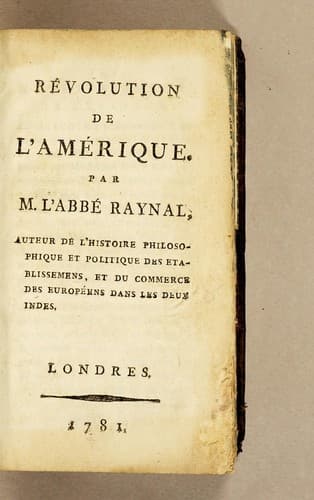 Tapa de Révolution de l'Amérique