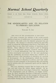 Tapa de The kindergarten and its relation to primary education