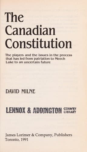 Tapa de The Canadian Constitution