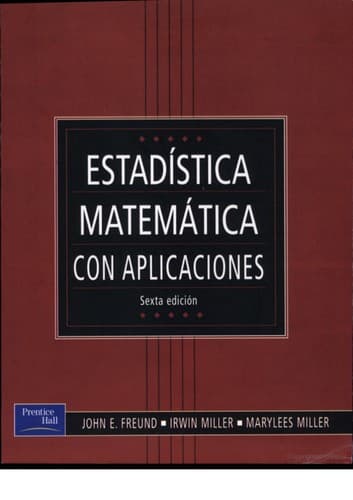 Tapa de Estadistica Matematica Con Aplicaciones