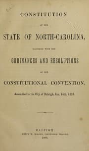 Tapa de Constitution of North-Carolina