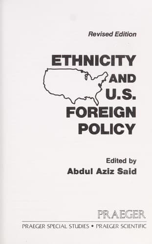 Tapa de Ethnicity and U.S. foreign policy