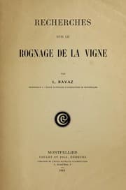 Tapa de Recherches sur le rognage de la vigne