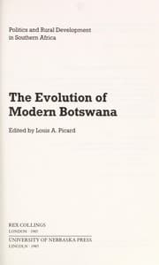 Tapa de The Evolution of modern Botswana