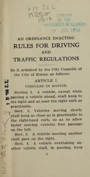 Tapa de Rules for driving and traffic regulations and extracts from the New Hampshire automobile laws